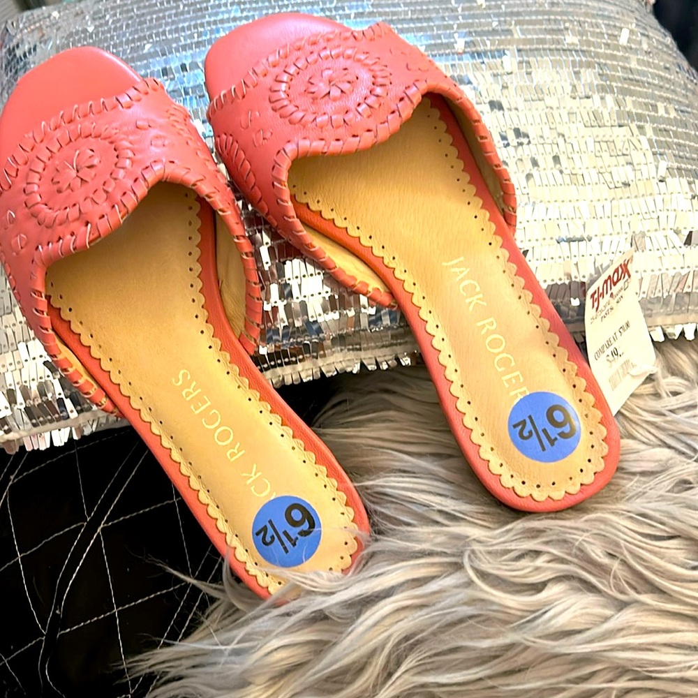 NWT JACK ROGERS THOMPSON SLIPPER SANDAL IN SIZE: 6.5 Rose Pink